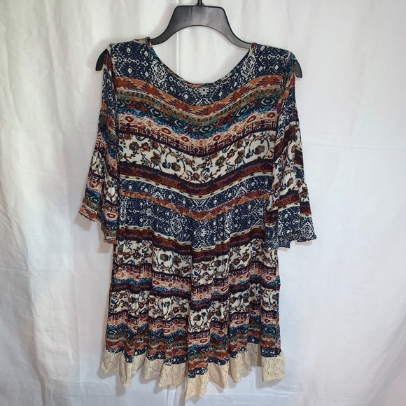 Sold Paper Crane Boho Cold Shoulder Dress - Picture 3 of 8